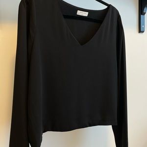 Babaton Murphy Longsleeve Blouse Size Large Black